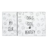 Hond thema slaapkamer poot print mijn kant honden  kussensloop (Achterkant)