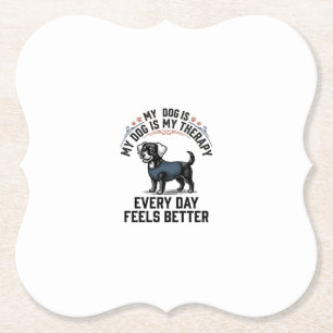 Hond Therapie Shirt Vintage Gegraveerd Hond Liefhe Kartonnen Onderzetters