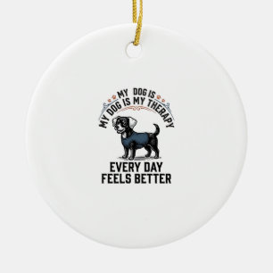 Hond Therapie Shirt Vintage Gegraveerd Hond Liefhe Keramisch Ornament