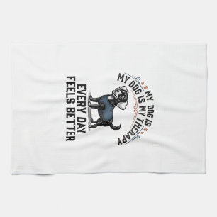 Hond Therapie Shirt Vintage Gegraveerd Hond Liefhe Theedoek