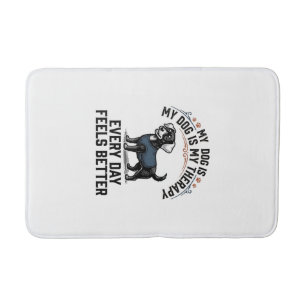 Hond Therapie T-shirt Vintage Gegraveerd Hond Lief Badmat