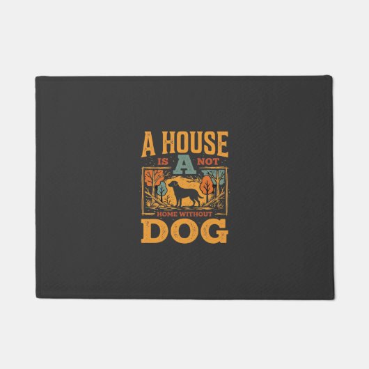 Hond thuis vintage huis deurmat (Voorkant)