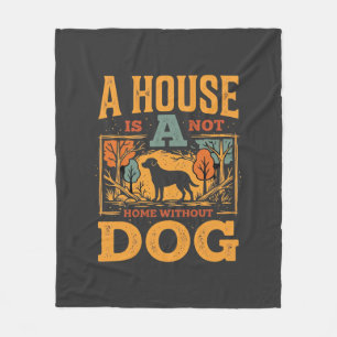 Hond thuis vintage huis fleece deken