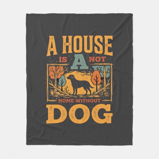 Hond thuis vintage huis fleece deken (Voorkant)