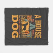 Hond thuis vintage huis fleece deken (Voorkant (Horizontaal))
