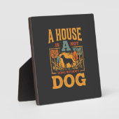 Hond thuis vintage huis fotoplaat (Voorkant)