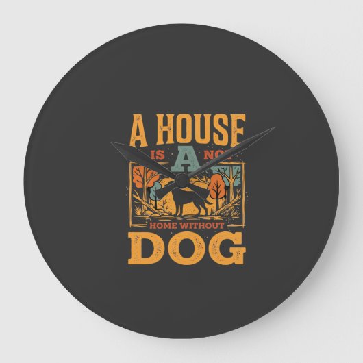 Hond thuis vintage huis grote klok (Voorkant)