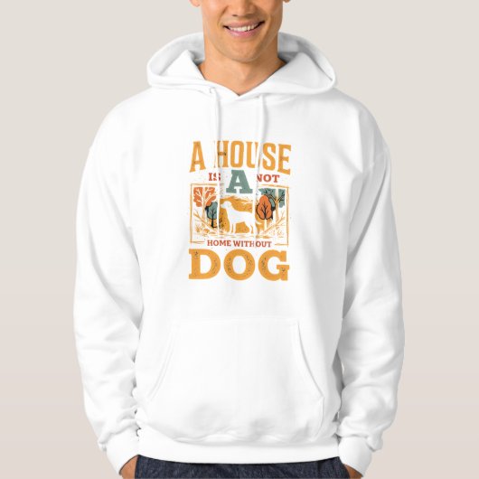 Hond thuis vintage huis hoodie (Voorkant)