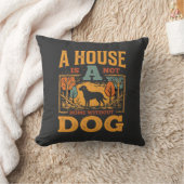 Hond thuis vintage huis kussen (Deken)