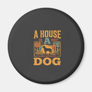 Hond thuis vintage huis magneet