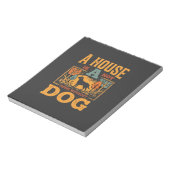 Hond thuis vintage huis notitieblok (Linkerzijde)
