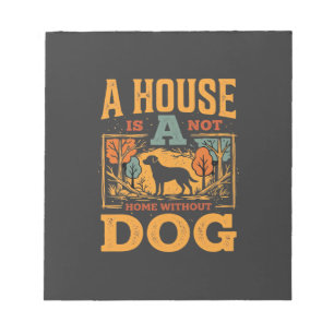 Hond thuis vintage huis notitieblok
