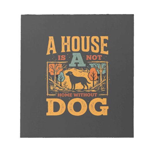 Hond thuis vintage huis notitieblok (Voorkant)