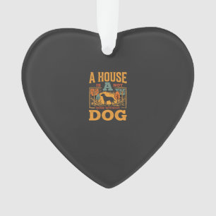 Hond thuis vintage huis ornament