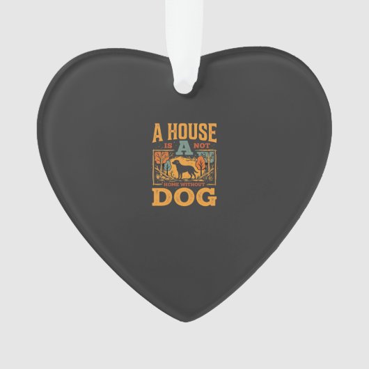 Hond thuis vintage huis ornament (voorkant)