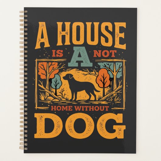 Hond thuis vintage huis planner (Voorkant)
