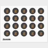 Hond thuis vintage huis ronde sticker (Vel)