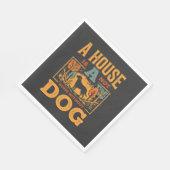 Hond thuis vintage huis servet (Hoek)