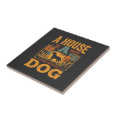 Hond thuis vintage huis tegeltje (Zijkant)