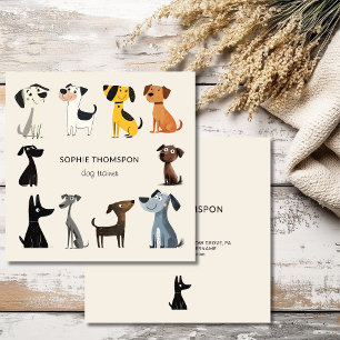 Hond trainer cartoon honden vierkante visitekaartje