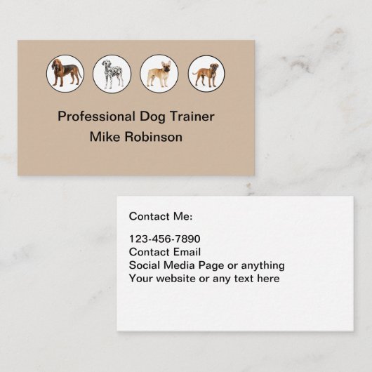 Hond Trainer Moderne Visitekaartjes (Voorkant / Achterkant)