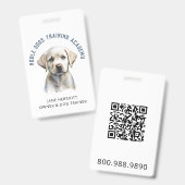 Hond Trainer Puppy Foto QR Code Badge (Voor- en achterkant)