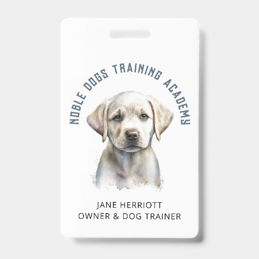 Hond Trainer Puppy Foto QR Code Badge (Voorzijde)