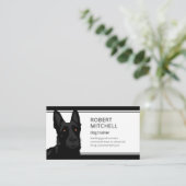 Hond Trainer Zwart Duits Herder QR Code Visitekaartje (Staand voorkant)
