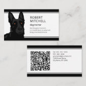 Hond Trainer Zwart Duits Herder QR Code Visitekaartje (Voorkant / Achterkant)