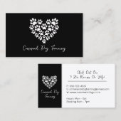 Hond Trainer Zwart Wit Poot Print Visitekaartje (Voorkant / Achterkant)