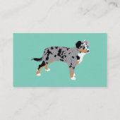 Hond Training, Huisdier Zittende Australische Herd Visitekaartje (Achterkant)