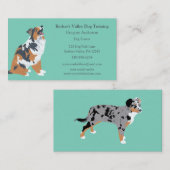 Hond Training, Huisdier Zittende Australische Herd Visitekaartje (Voorkant / Achterkant)