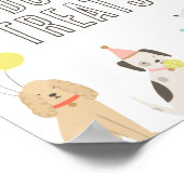 Hond Treats Puppy Party Verjaardag Tafel Teken Poster (Hoek)