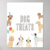 Hond Treats Puppy Party Verjaardag Tafel Teken Poster (Voorkant)