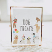 Hond Treats Puppy Party Verjaardag Tafel Teken Poster