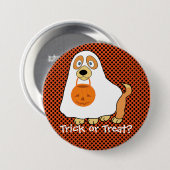 Hond Trick or Treat Groot, 3 inch ronde knop Button 7,6 Cm (Voorkant /achterkant)