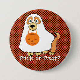 Hond Trick or Treat Groot, 3 inch ronde knop Button 7,6 Cm