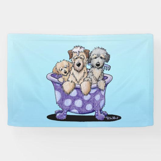 Hond trimmen kunst spandoek (Horizontaal)