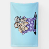 Hond trimmen kunst spandoek (Verticaal)