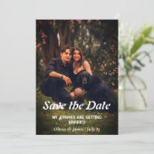 Hond Trouwfoto Save the Date Kaart Invitation (Staand voorkant)