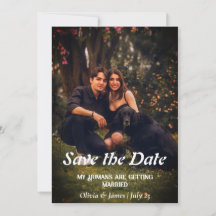Hond Trouwfoto Save the Date Kaart Invitation