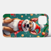 Hond tussen feestelijke kerstversiering Case-Mate iPhone case (Achterkant (horizontaal))