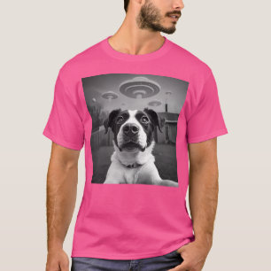 Hond UFO Zicht Paw-Some Proof In Retro Zwart Wh T-shirt