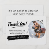Hond uitlaten  bedankkaart (Voorkant / Achterkant)