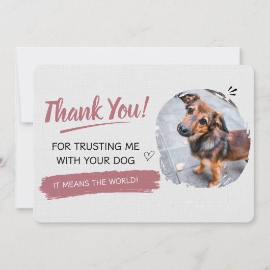 Hond uitlaten bedankkaart (Voorkant)