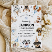 Hond Uitnodiging, Jongen Puppy Verjaardag Uitnodig Kaart