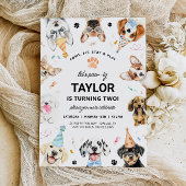 Hond Uitnodiging, Jongen Puppy Verjaardag Uitnodig Kaart