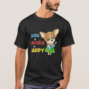 Hond + Ukulele Gelukkige Muzikant Ukulele Speler T-shirt