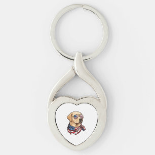 Hond Usa Vlag Zonnebril Bandana Sleutelhanger