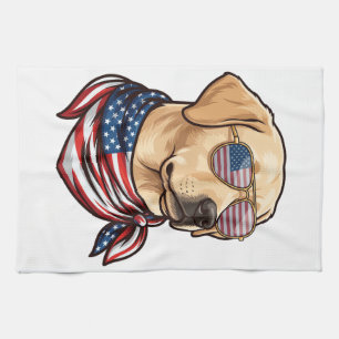 Hond Usa Vlag Zonnebril Bandana Theedoek